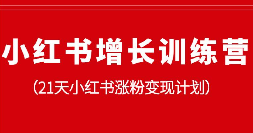 小红书增长训练营，21天小红书涨粉变现计划