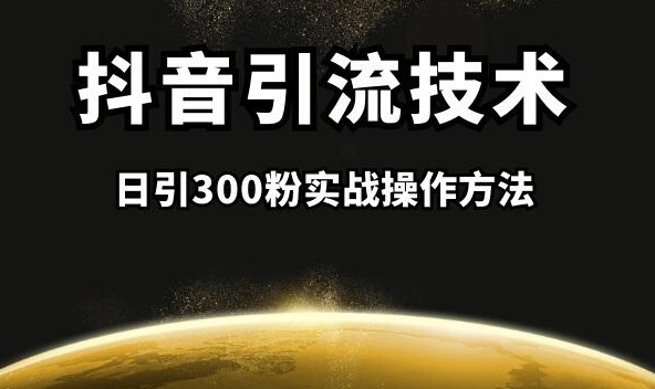 抖音引流课程：日引300粉实战操作方法