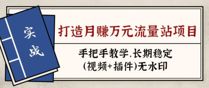 实战打造月赚万元流量站项目：手把手教学，长期稳定（视频+插件）