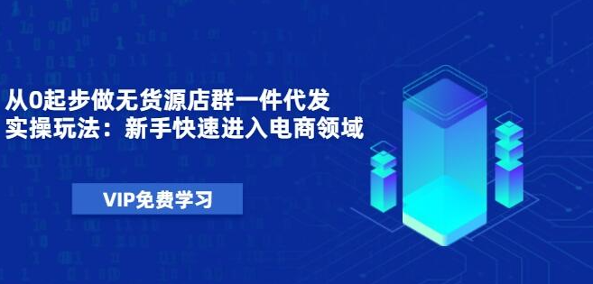 从0起步做无货源店群一件代发实操玩法：新手快速进入电商领域（40节视频）