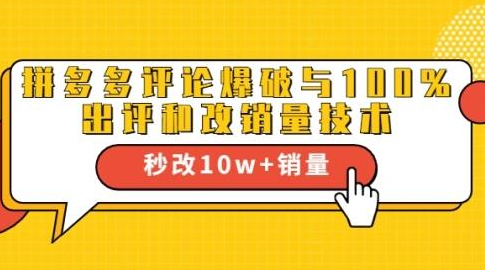 拼多多评论爆破与100%出评和改销量技术：秒改10w+销量