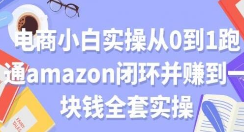 电商小白实操从0到1跑通AMAZON闭环并赚到一块钱全套实操