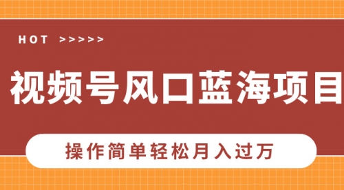 视频号风口蓝海项目，中老年人的流量密码，操作简单轻松月入过万